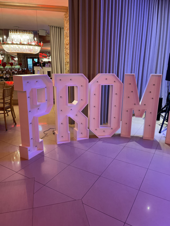 4 Foot "PROM" Marquee rental
